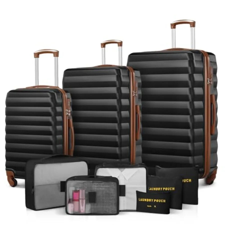 Luggage Sets 3 Piece 20 Inch 24 Inch 28 Inch ABS Hardshell Suitcase Set with Spinner Wheels Carry On and Checked Luggage for Wo