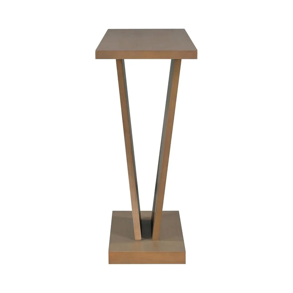 V-Shaped Base Console Table Natural Wood Veneer Entryway Hallway Living Room 59.8" W X 14.2" D X 33.8" H, Customized