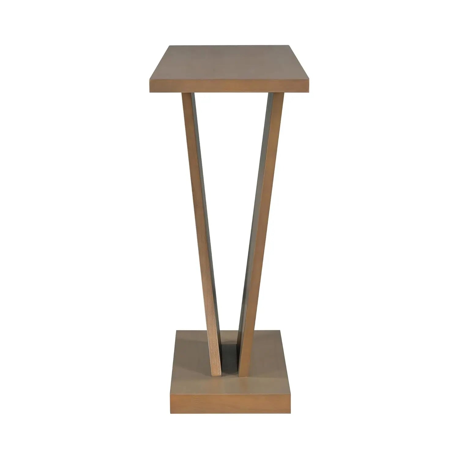 V-Shaped Base Console Table Natural Wood Veneer Entryway Hallway Living Room 59.8" W X 14.2" D X 33.8" H, Customized