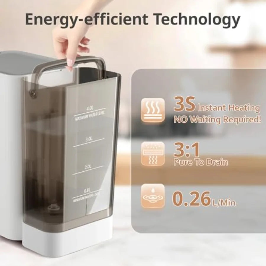 4-in-1 Reverse Osmosis Water Filter Countertop System for Home RO Water Purifier with Hot and Cold Dispenser Bottleless