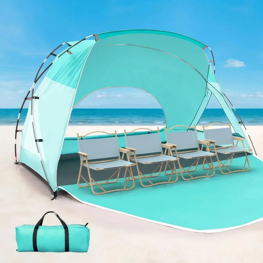 Tent, Portable Sun Shelter for 2 3 4 68 Person with UPF 50 UV Protection, Easy Setup Waterproof Beach Shade Canopy Cabana for Fa