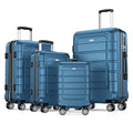 Luggage Sets Expandable 100 PC Durable Suitcase Sets Double Wheels TSA Lock 4 Piece Luggage Set Navy