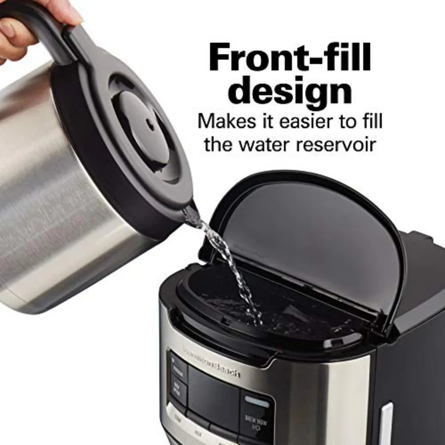 Programmable Front-Fill Coffee Maker with Thermal Carafe 12 Cup Ccity Black Stainless