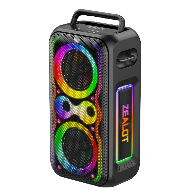 200W ZEALOT-PT21 Super Bass Party Speaker: 48000mAh Long Battery, Multi-Device Support, RGB Glow – Great for Living Room Movie