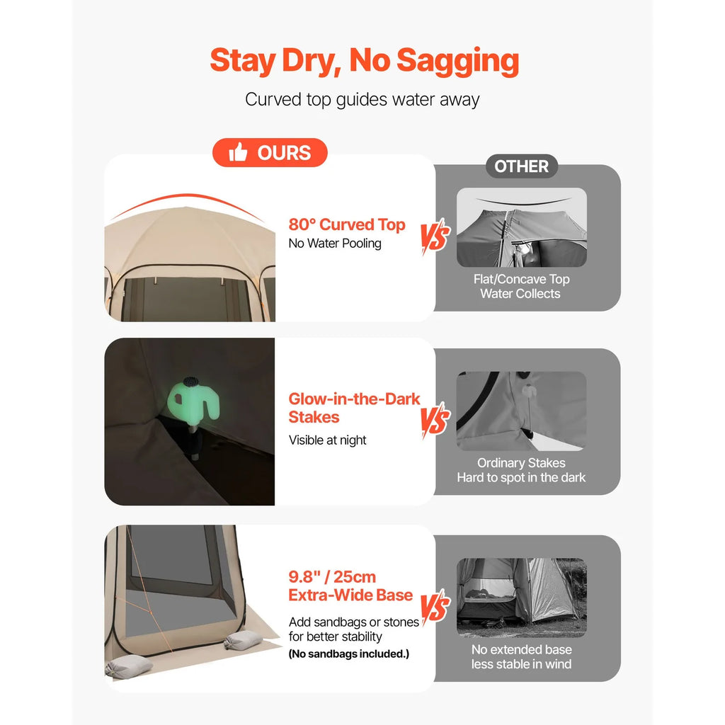 Pop-Up Screen Tent 15 x 13.8 ft for 12-15 People with Carry Bag