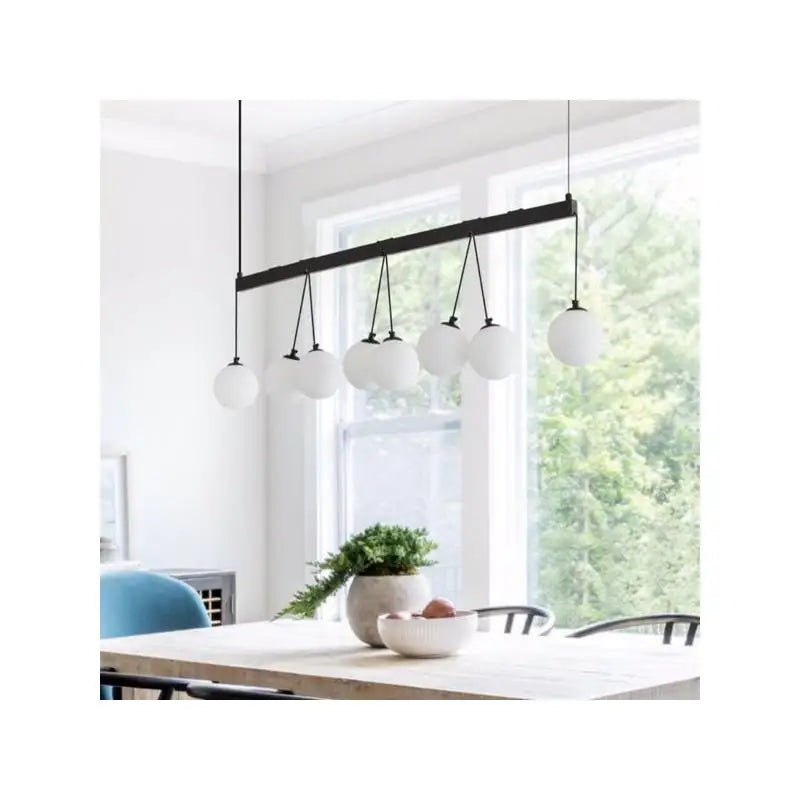 8-Light Sphere Globe Chandelier Kitchen Pendant Light - Modern Lighting Fixture, Perfect for Dining Room and Living Space