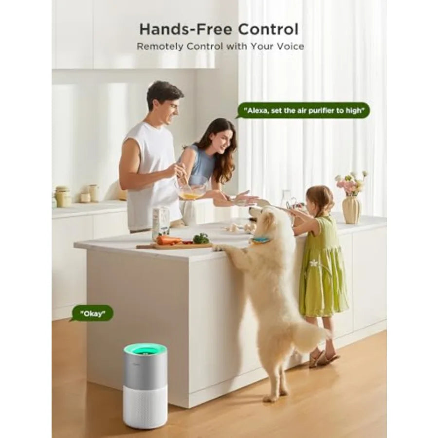 Smart Air Purifier for Large Rooms with App Alexa Control Covers up to 1162ft Air Quality Monitor PM2.5 Sensor White for Pet Ha