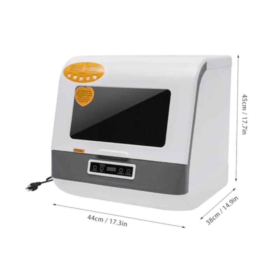 Portable Countertop Dishwasher 110V 1200W Mini Dish Washer with 2 Gal Water Tank 3 Washing Programs 360 Rotating Spray Air-Dry