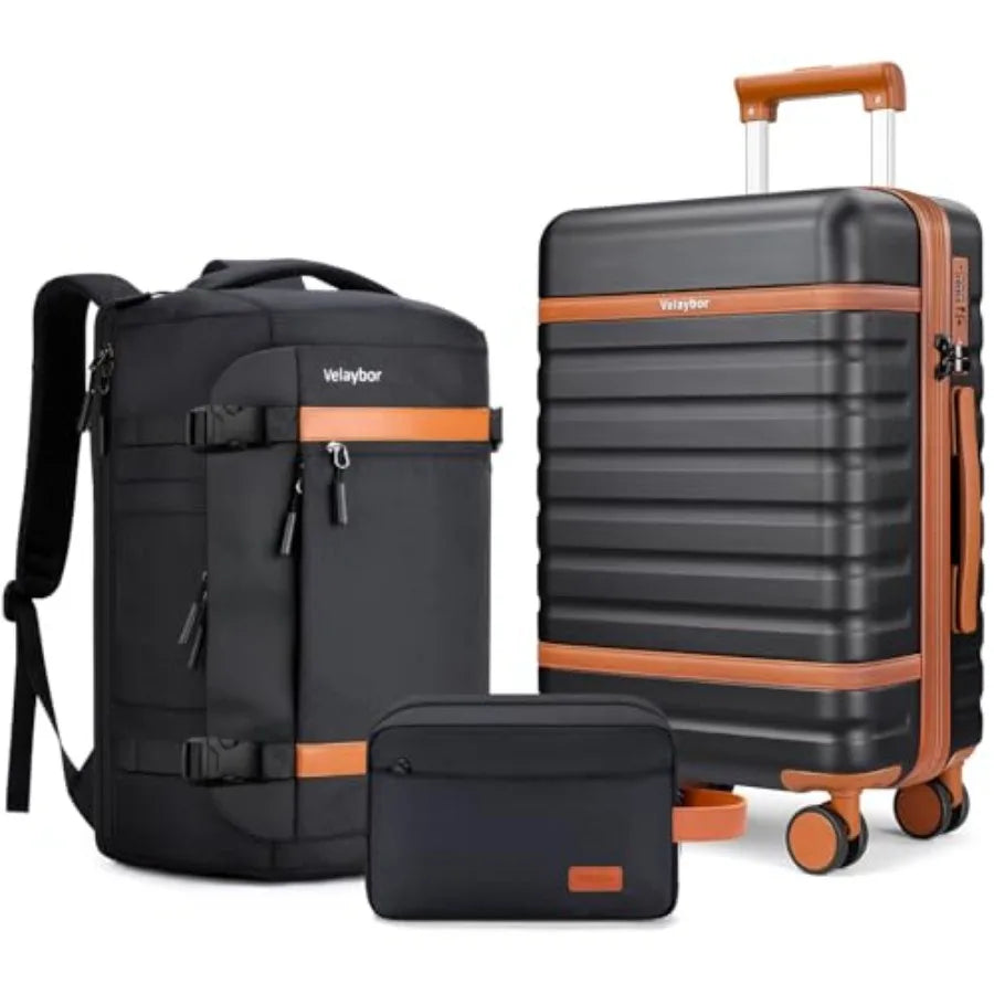 Luggage Sets 3 Pcs with Spinner Wheels, Lightweight PC Hardside Suitcase with TSA Lock and YKK Zippers, 20 Inch Carry On Luggag