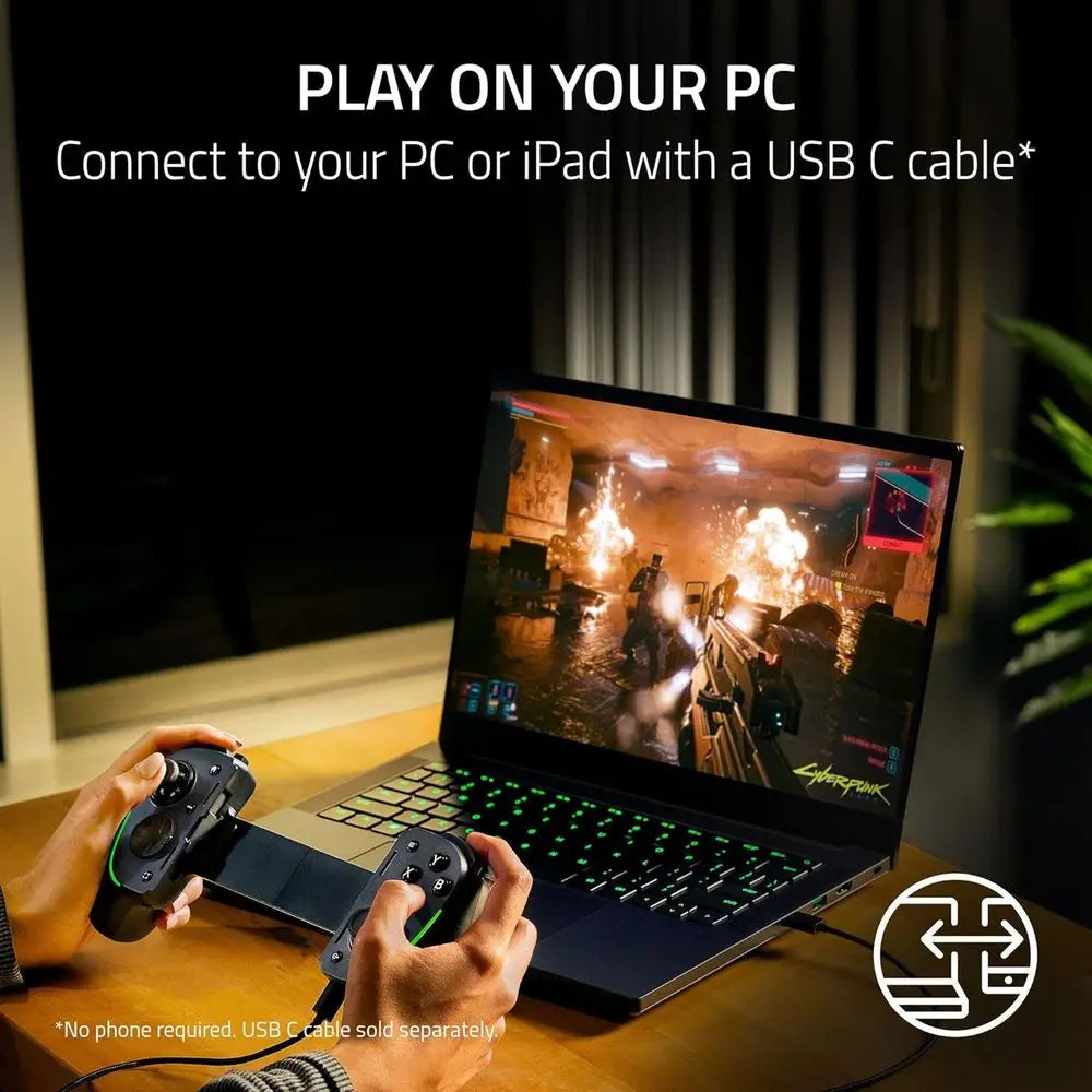 Ultra Gaming Controller for Android, iPe Series, iPad Mini Pro: Ergonomic Grip, Stream PC & PS5 Games, Mobile Gaming with RGB Li