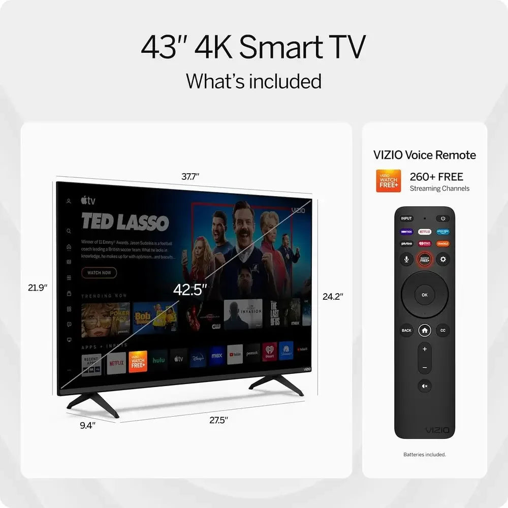 43-inch V-Series 4K LED HDR Smart TV w/Dolby Vision, Wii 6E, Bluetooth pe able, AMD reeSync & Alexa Compatibility, V435M-K04, 20