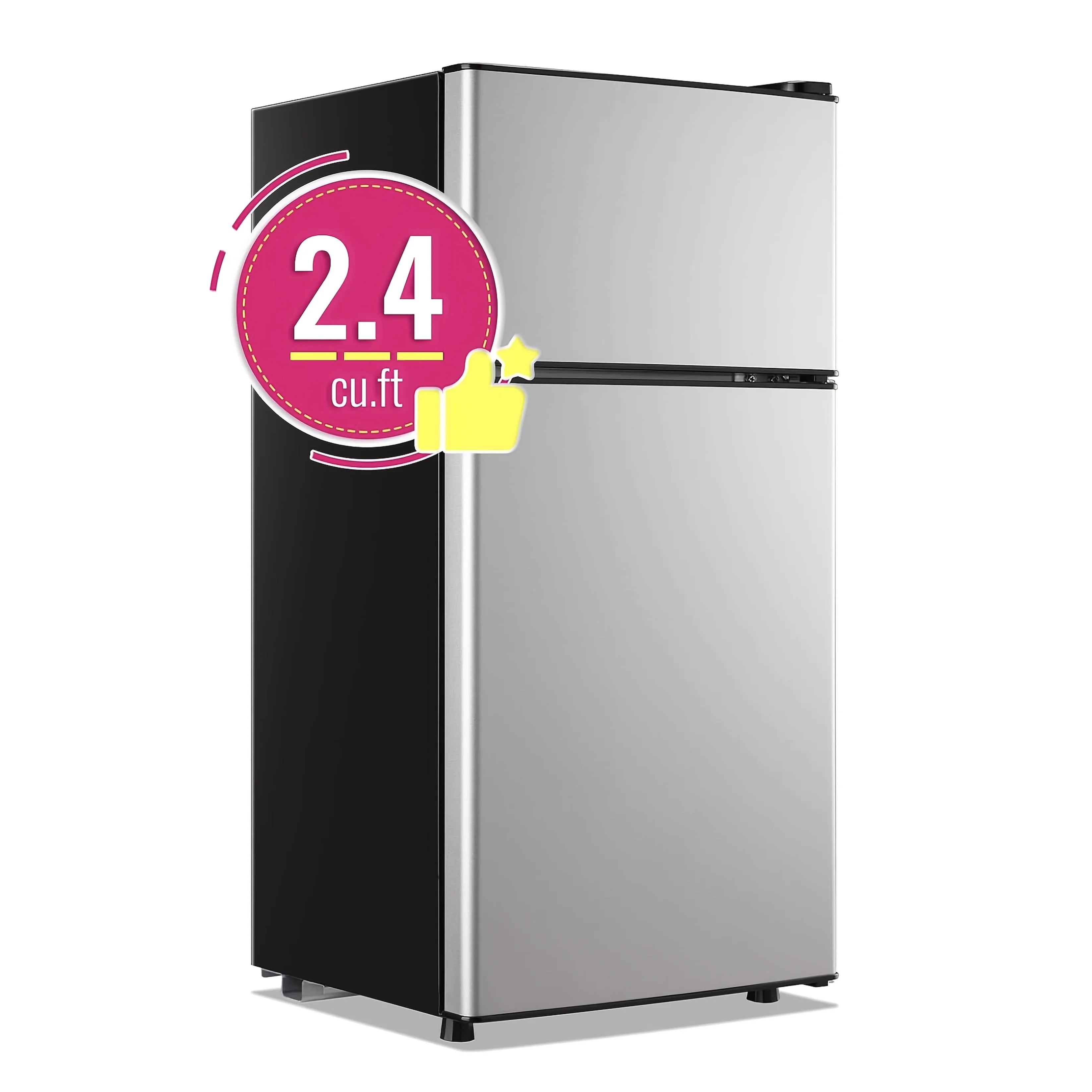 WANAI Compact Refrigerator 3.2 CU.FT Mini Freezer Fridge with Single Door, Adjustable Temperature & ABS Panel Suitable for Dorm, Office, Apartment, Small Space Cooling, Thermostat System, Plug-in ( Plug)