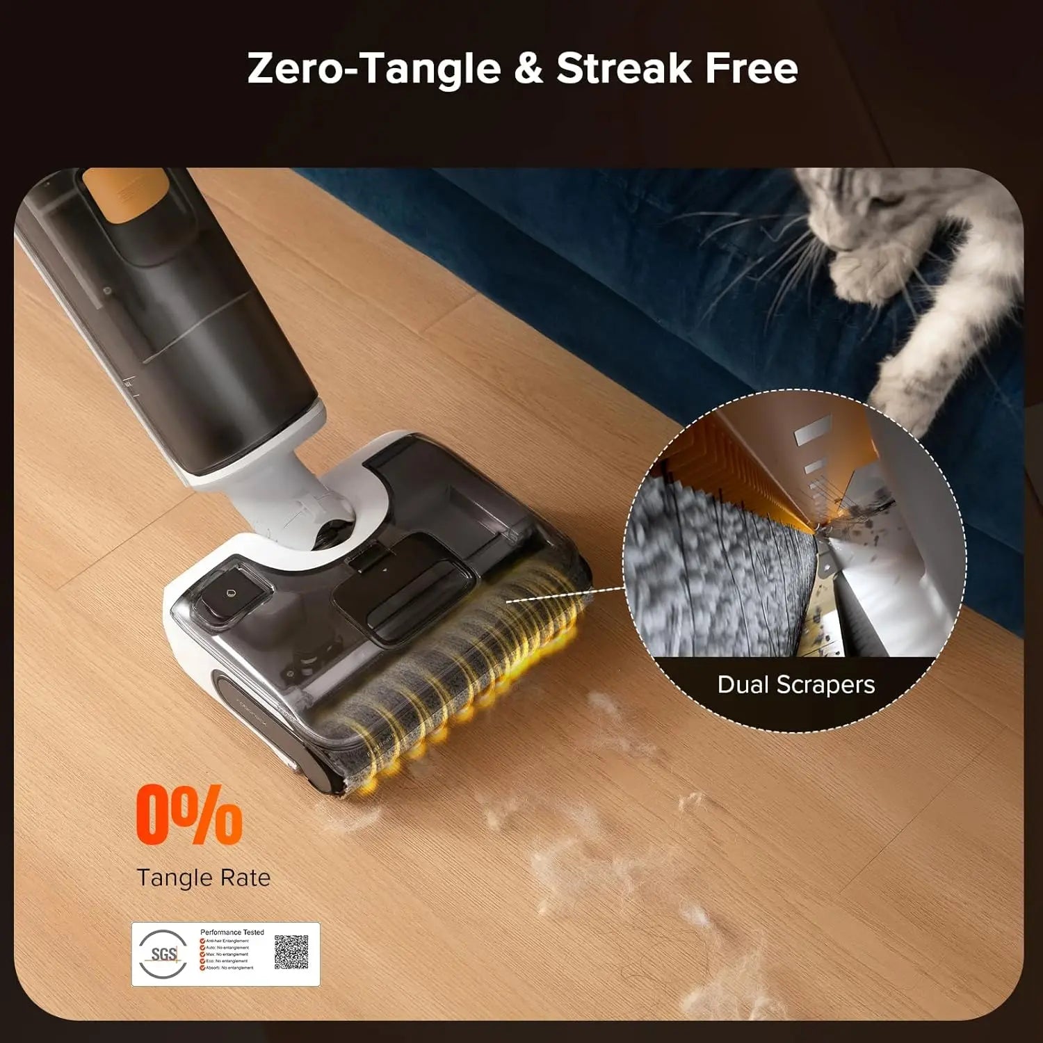 Cordless Wet Dry Vacuum Mop with 20000Pa Suction, Self-Cleaning Mop Combo for Tile Hard Floor