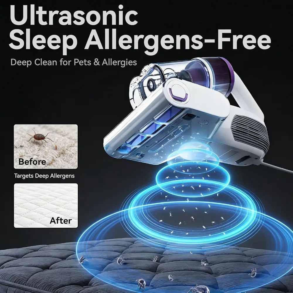 Powerful 500W Corded Vacuum with 18KPa Suction, Dust Sensor, 149° Heat & UV-C, HEPA Filter for Deep Cleaning Beds and Carpets
