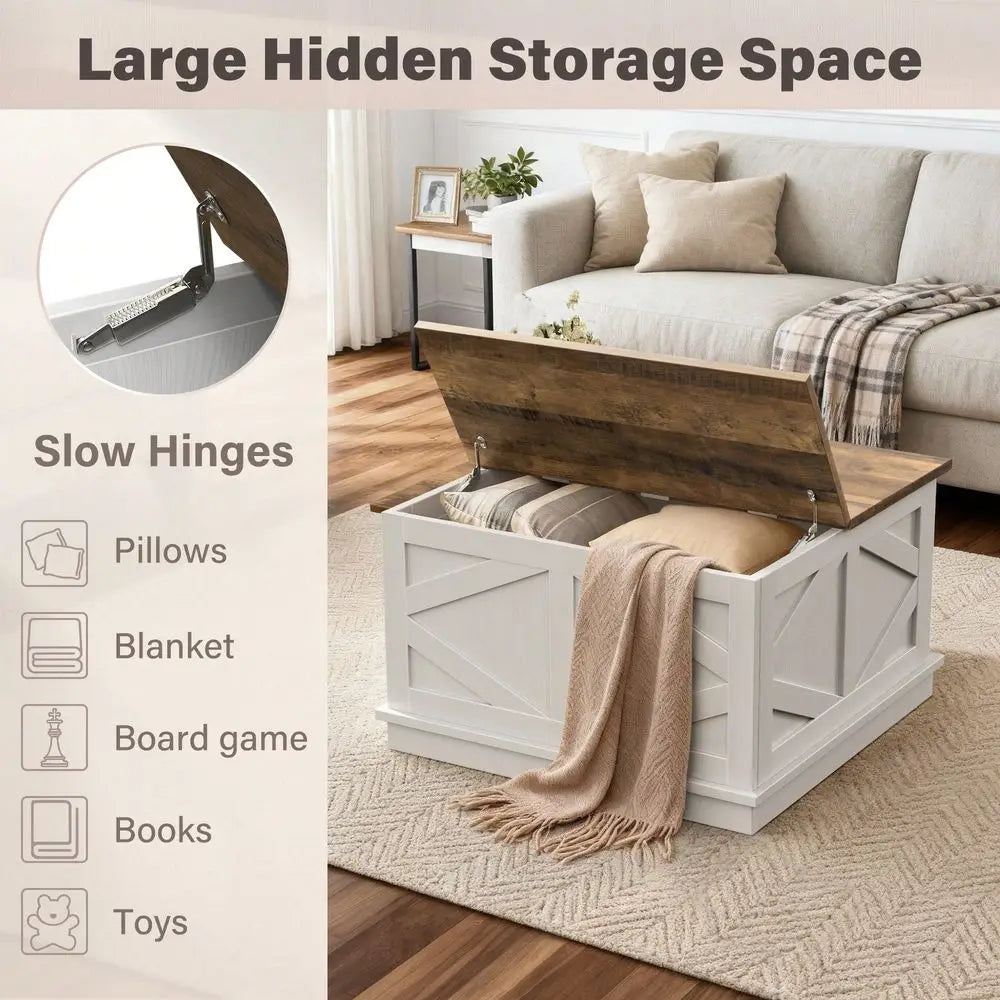31.5 Lift Top Coffee Table With Storage, Square Coffee Tables For Living Room
