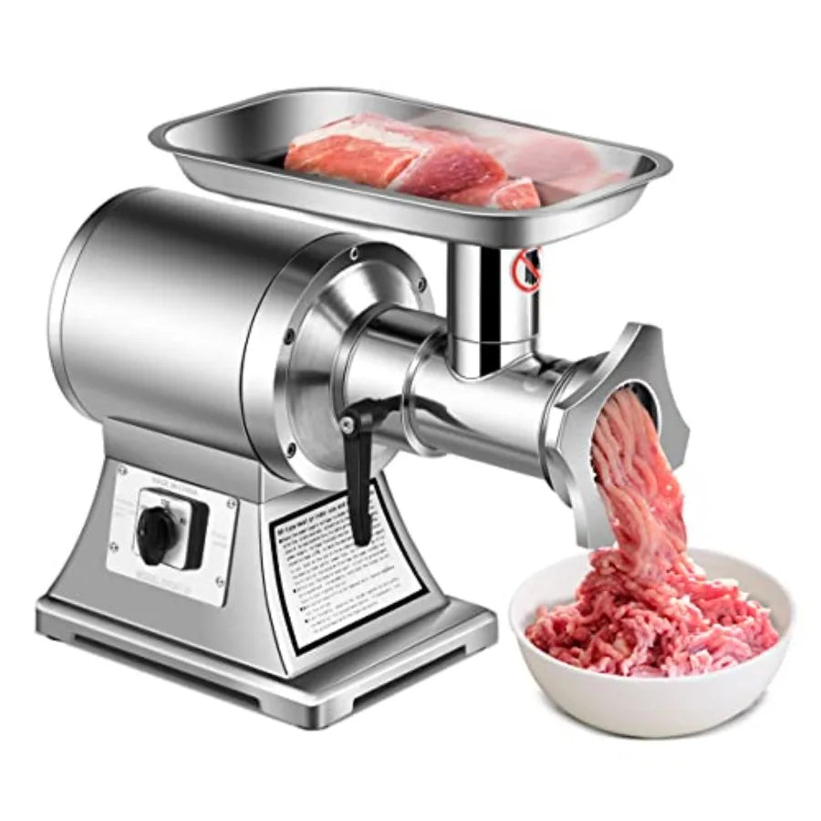 Commercial Meat Grinder 1.5 HP 1100W 551LB h Stainless Steel Electric Sausage Stuffer 225RPM Heavy Duty Industrial Meat Mincer