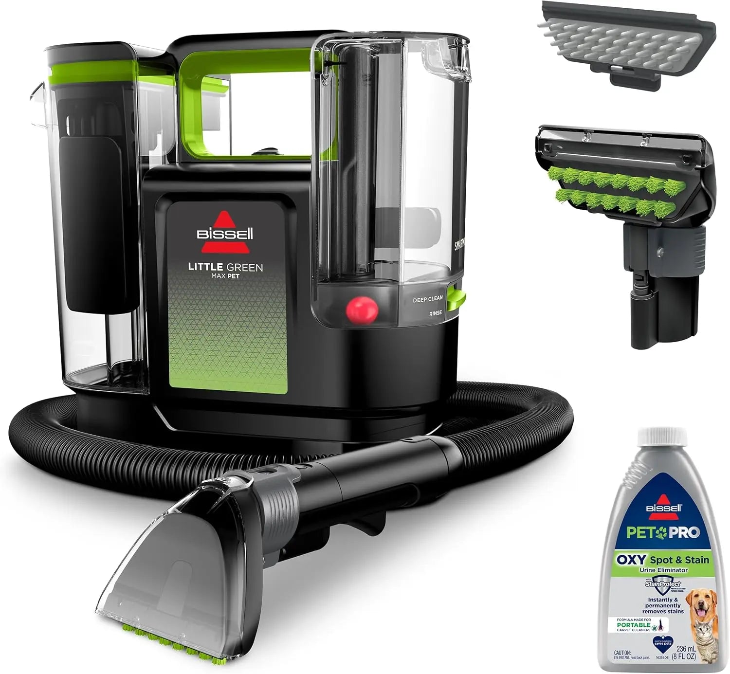 Portable Carpet & Upholstery Deep Cleaner with SmartMix, Self-Cleaning Tool, Pet Hair Remover, Superior Suction