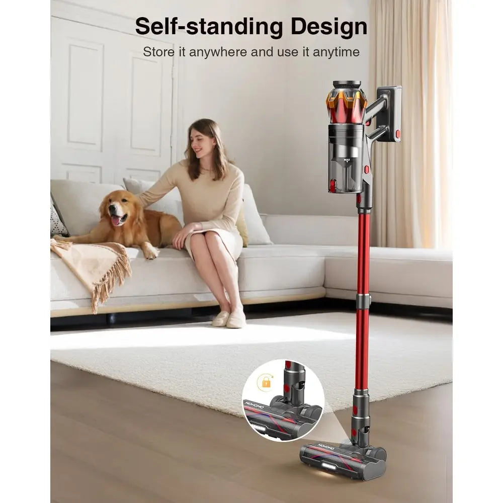 650W 55KPa 70-Minute Powerful Stick Vacuum Cleaner with Anti-Brush and OLED Touch Screen for Home, Hardwood, Carpet, Pet Hair, a
