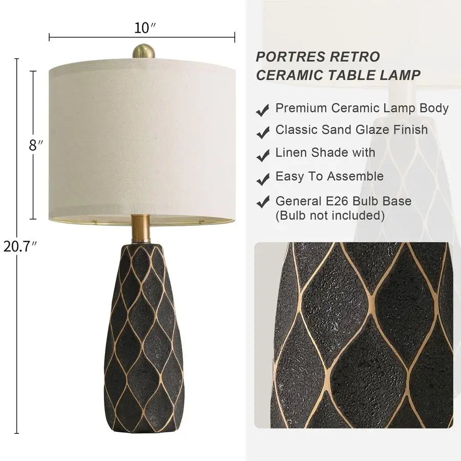 Small Table Lamps for Living Room Bedroom Lamps Set of 2 Ceramic Modern Boho Bedside Lamps Night Stands Farmhouse Vintage Nights