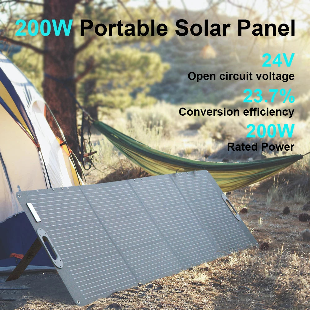 Ctolity 200w Flexible Solar Panel Complete Kit 12V-24V Portable Solar Charger Monocrystalline Panel Solar System for Camping