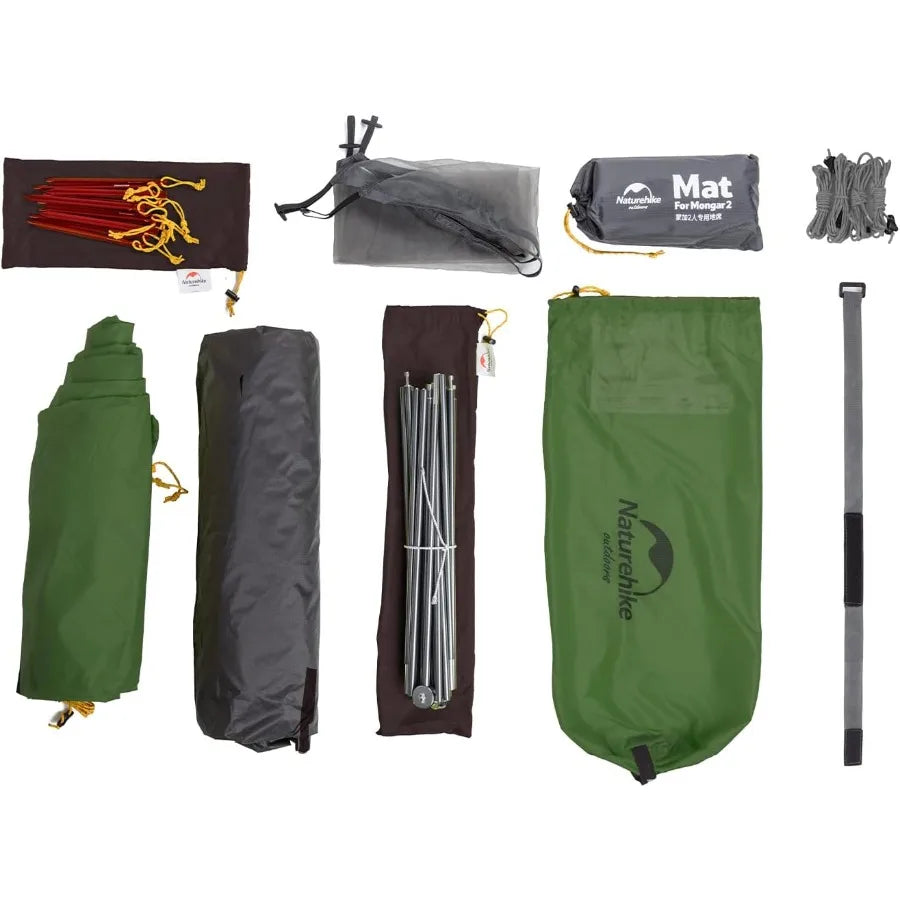 Mongar Backpacking Camping Tent 2 Person Lightweight 3 Season Waterproof Hiking Tent Double Crossbars Easy Setup Double Layer f