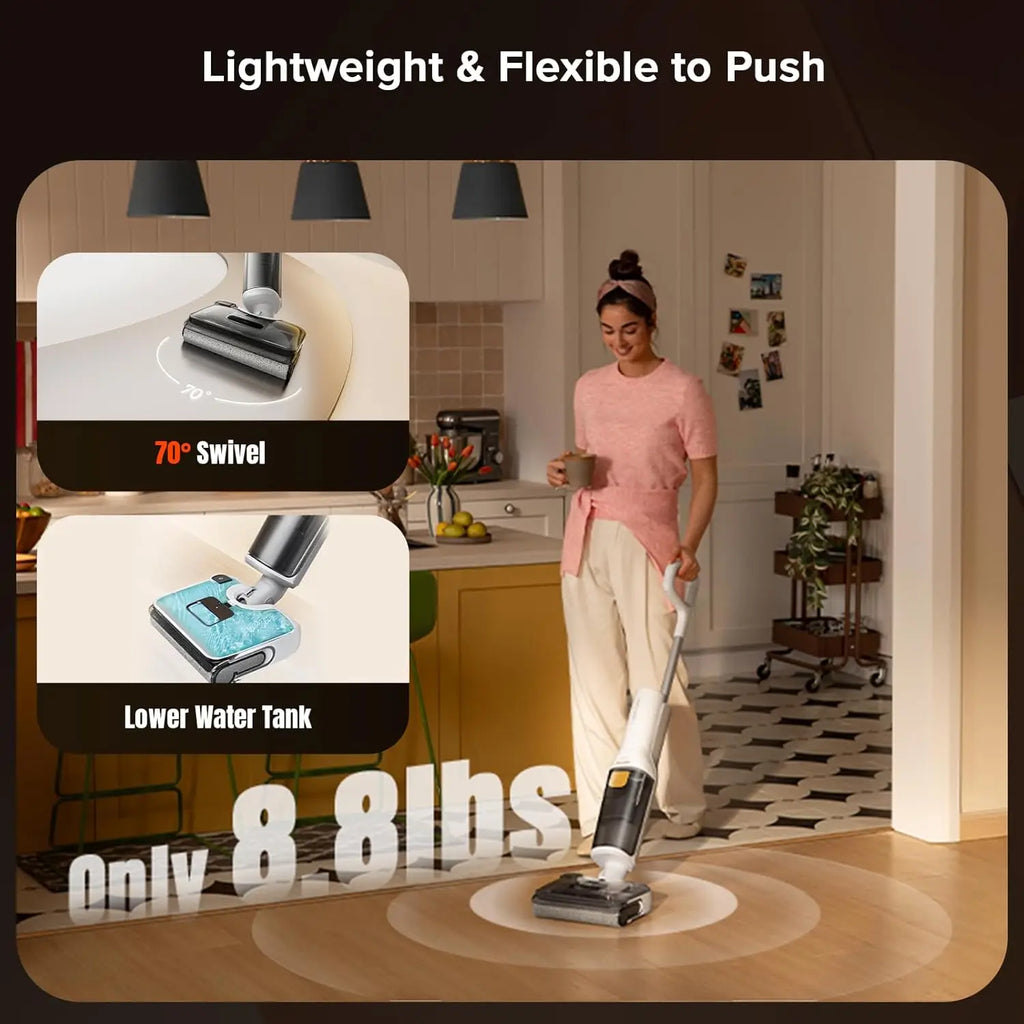 Cordless Wet Dry Vacuum Mop with 20000Pa Suction, Self-Cleaning Mop Combo for Tile Hard Floor