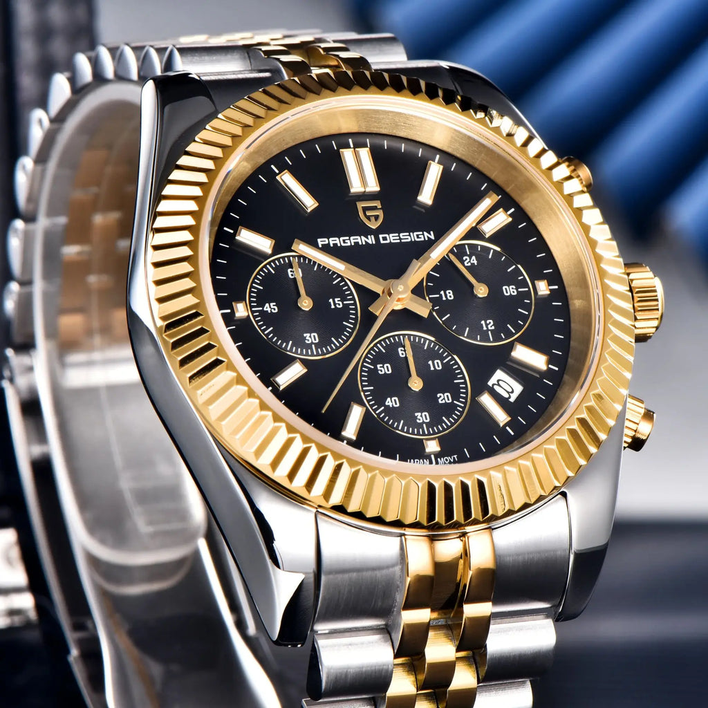 2025 New PAGANI DESIGN Men's Sports Quartz Watches Top VD53 Sapphire Stainless Steel 5Bar Waterproof Clock Chronograph