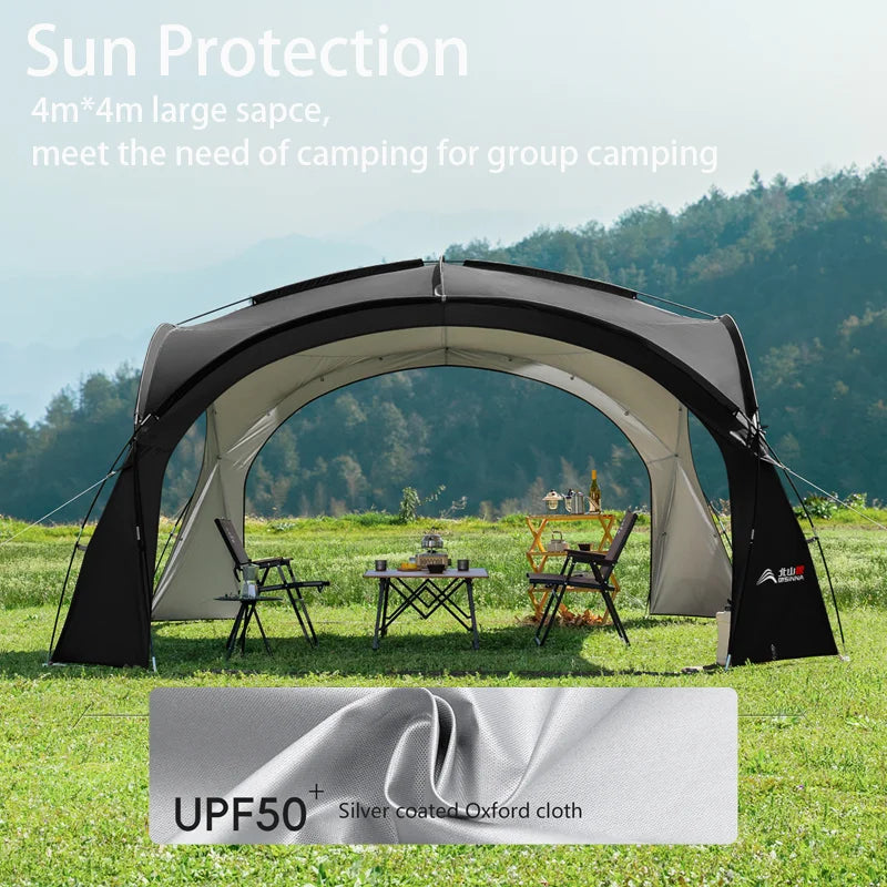 BISINNA Outdoor Camping Dome Tent Luxury Large Round Canopy Silver-coated Garden Awning Family Picnic Pergola Tent
