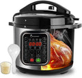 8qt Stainless Steel Pressure Cooker, 14-in-1 Electric Rice Cooker & Slow Cooker, LED Multifunction Steamer & Food Warmer