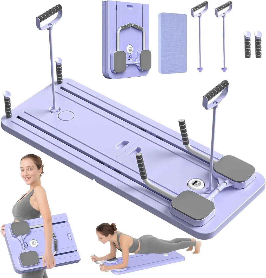 Foldable 5 - in - 1 Pilates sliding board of sturdy plastic in green, suitable for home workouts and core training