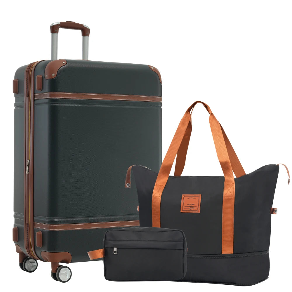 28"Hardshell Luggage Sets with Bags Lightweight Suitcase Double Spinner Wheels with TSA Lock ,Single Vintage Luggage ,Suitcase