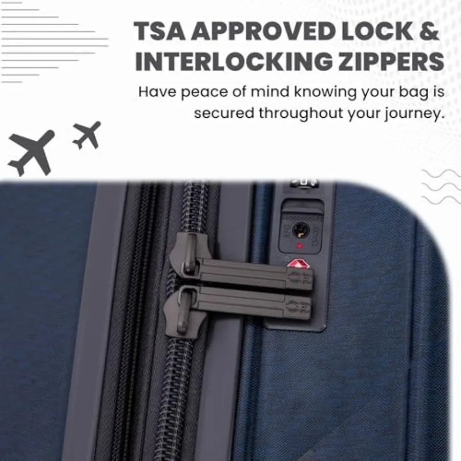 25 Inch Expandable Hardside Checked Suitcase with 360 Spinner Wheels TSA Approved Lock in Black for Travel and Business