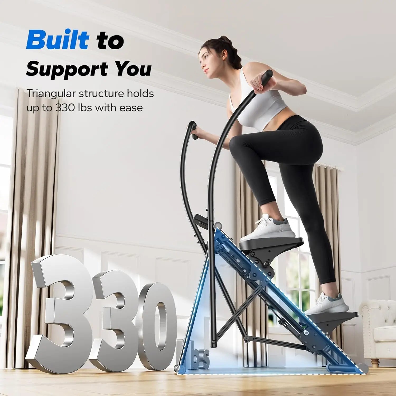 Stair Stepper for Home Gym Exercise, New Version Vertical Climber Machine for Full-Body Workout, Compact Folding Cardio Exercise