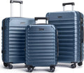 3-Piece Lightweight Luggage Set with Spinner Wheels, TSA Lock, Hard Shell Suitcases in Royal Blue, 20/24/28 Inch