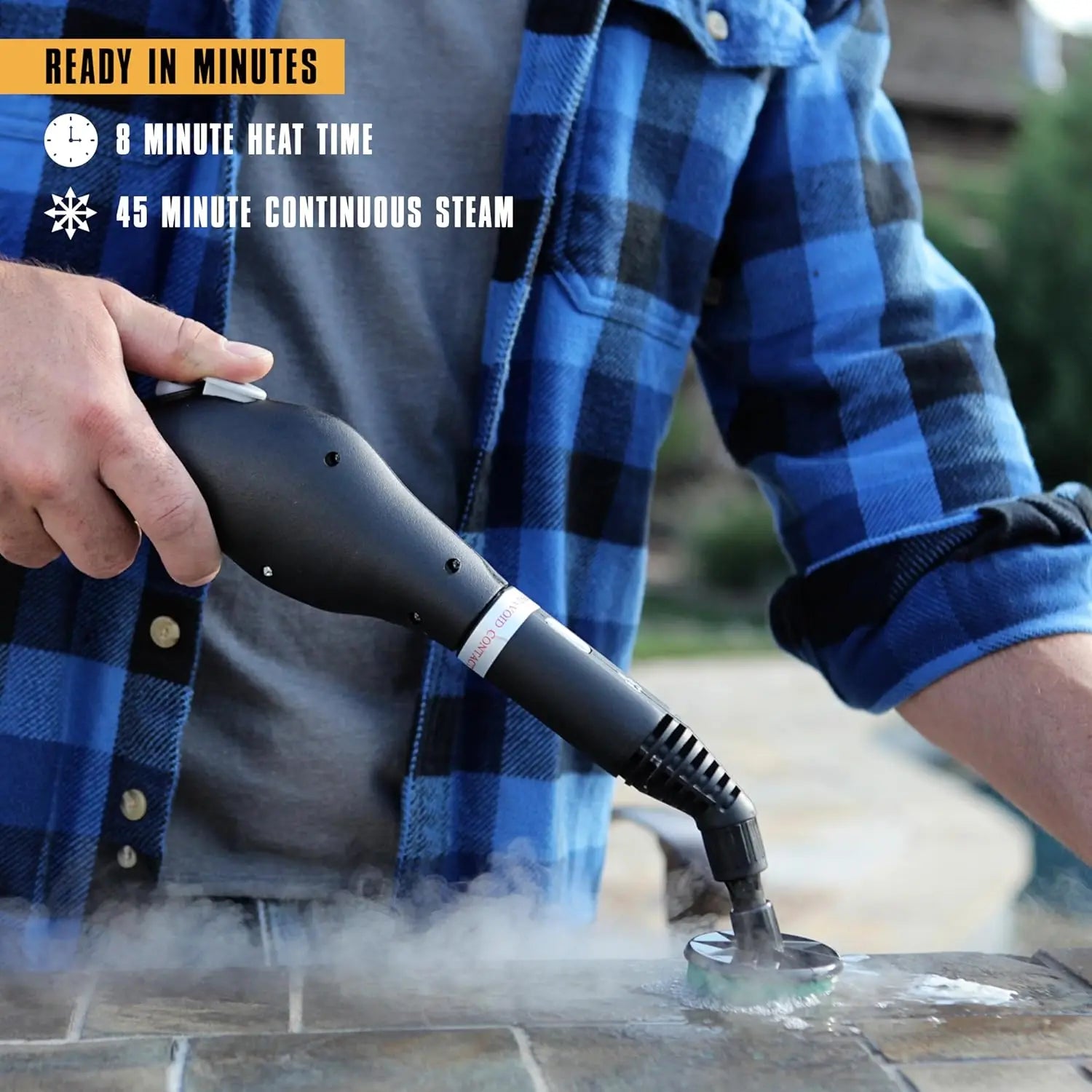 Heavy-Duty Steam Cleaner with 45-Minute Runtime and 18 Accessories for Home, Tile, Grout, Carpet, Furniture, and Car Detailing