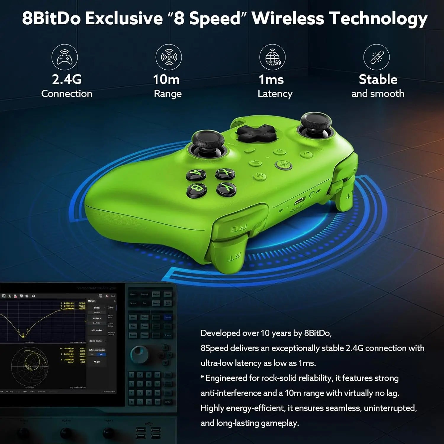 Pro Wireless Controller with TMR Joysticks, Hall Effect Triggers, RGB Ring & Dock for Windows/Android