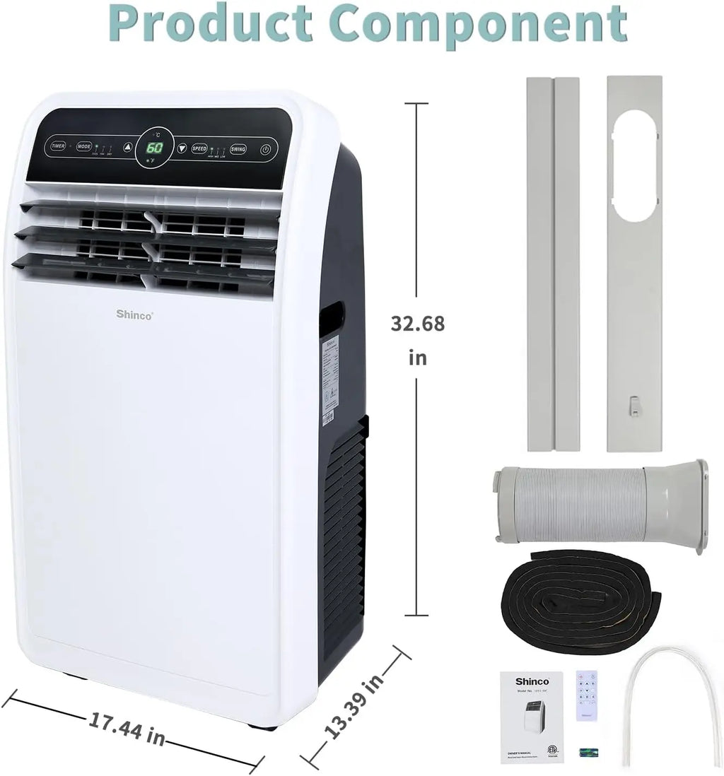 Shinco 10,000 BTU Portable Air Conditioner, Portable AC Unit with Built-in Cool, Wi-Fi Enabled for Room up to 400 sq.