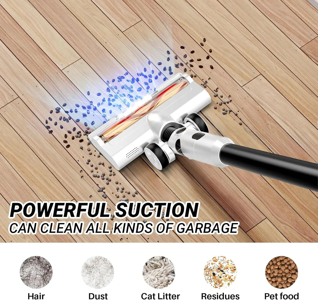 8-in-1 Cordless Stick Vacuum Cleaner, 45Mins Runtime, Powerful Suction for Hardwood Floors, Carpets, and Pet Hair