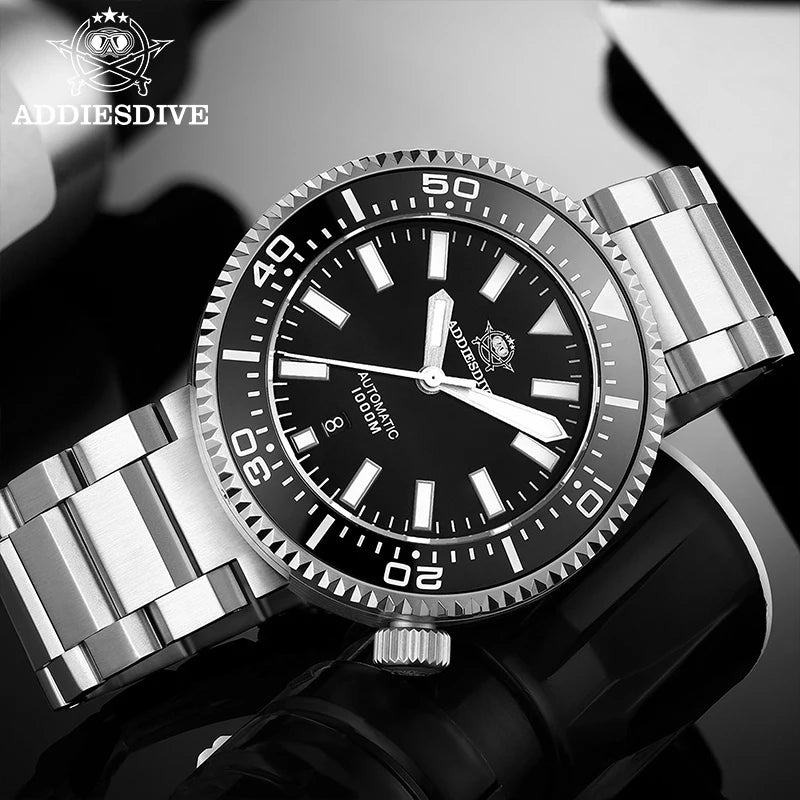 ADDIESDIVE Luxury Men's Diver Watch 1000m Sapphire Crystal Super Luminous BGW9 Movement  821 Automatic Mechanical Couple Watches