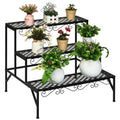 Elegant Three-Tier Metal Plant Stand with Modern Design for Indoor or Outdoor Use, Rust-Resistant Finish, Perfect for Flowers