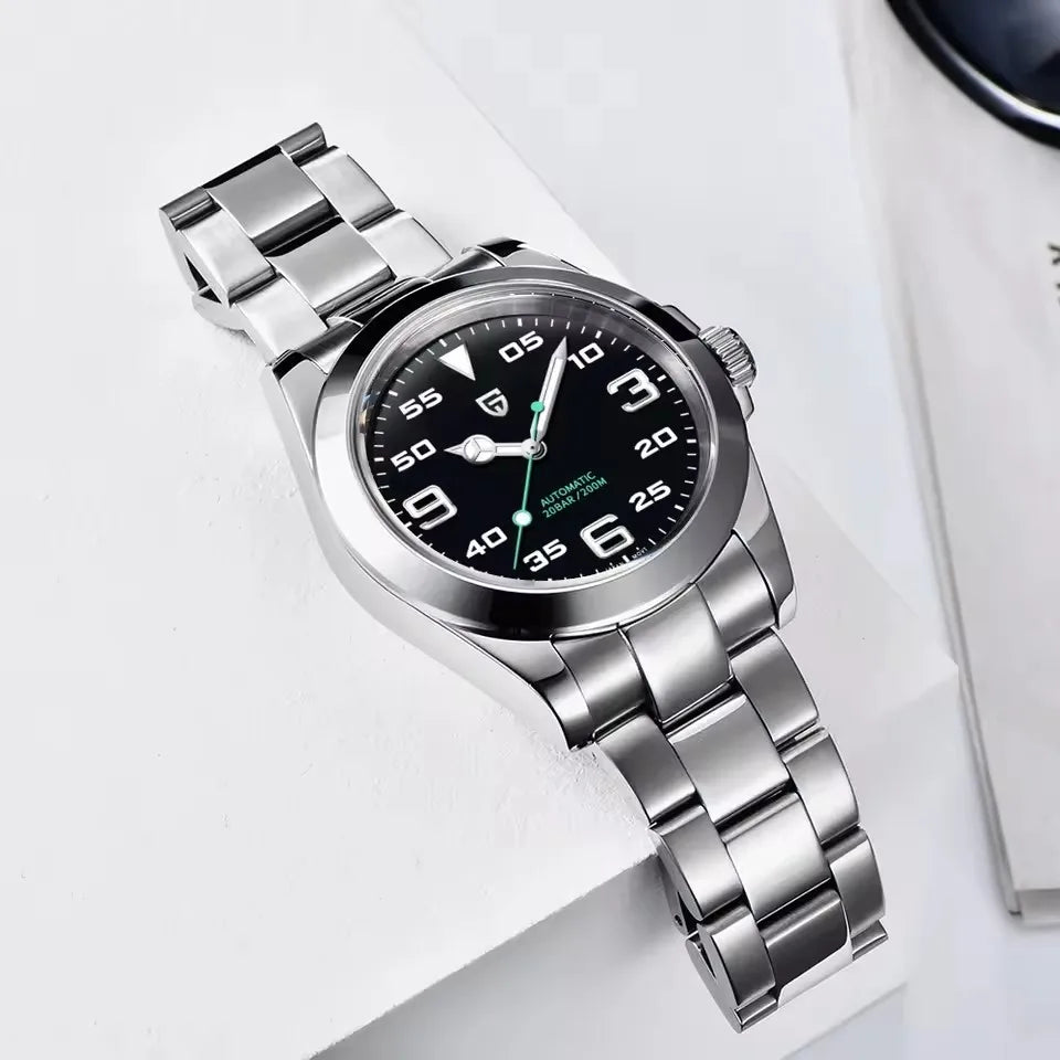 PAGANI DESIGN 40MM Air King Men Automatic Mechanical Watch Luxury Sapphire Glass Stainless Steel AR Coating Watches for men gift
