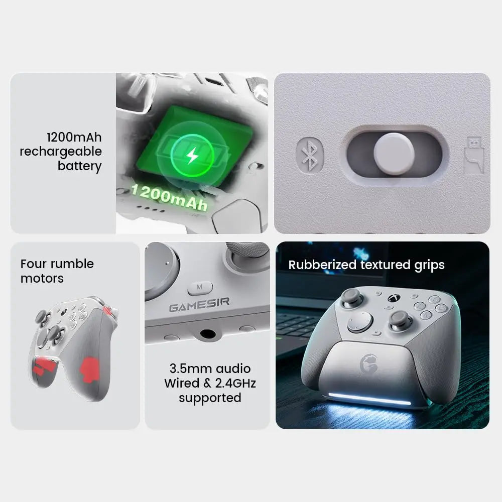 Pro Wired Controller for Xbox Series X|S, Xbox One & PC, Wireless for PC & Android with TMR Sticks, Hall Triggers, 1000Hz, White (Renewed)