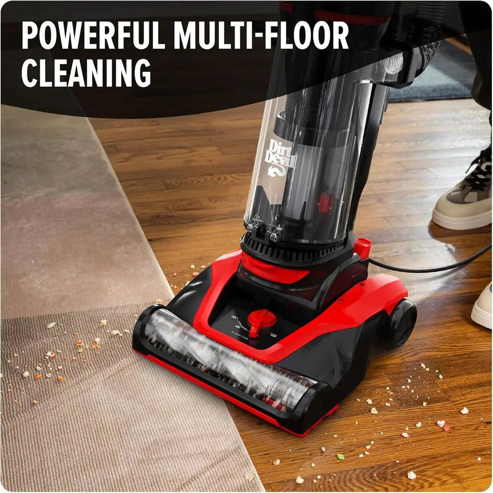 Extended Reach Bagless Upright Vacuum for Carpets and Hard Floors - Powerful, Lightweight, Corded for Home Use